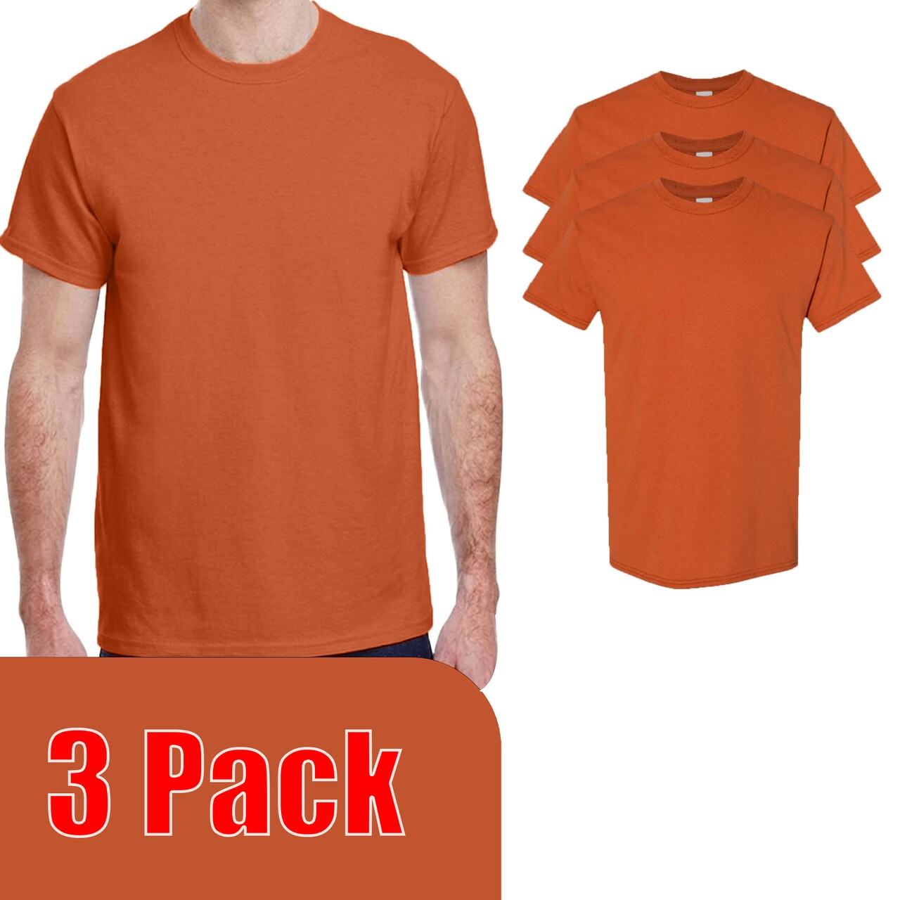 Gildan Adult's Heavy Cotton T-Shirt, Craft & DIY Blanks custom Crewneck Texas Orange shirt
